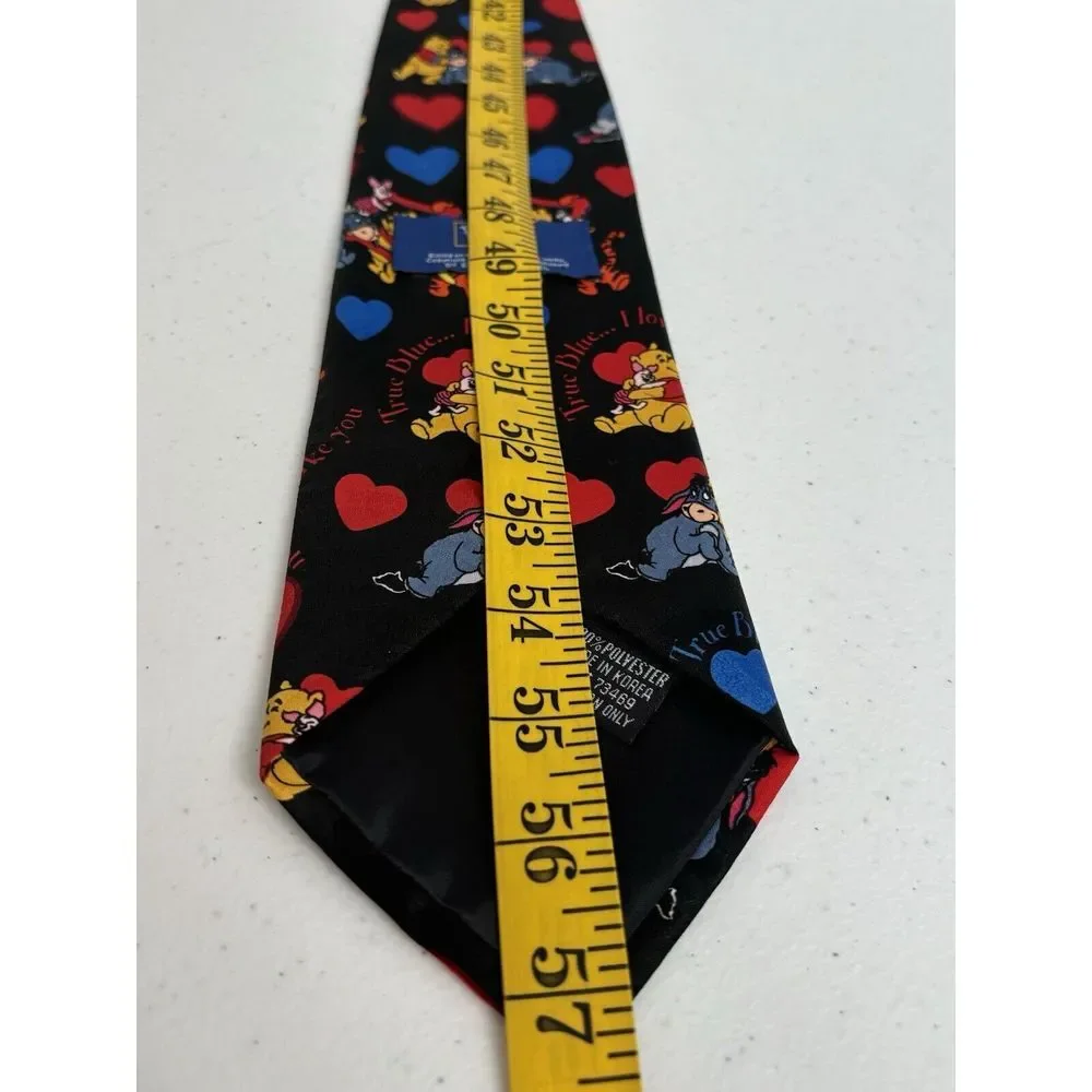 Disney Winnie The Pooh Men's Black‎ Blue Red Hearts Tigger Eeyore Piglet Tie